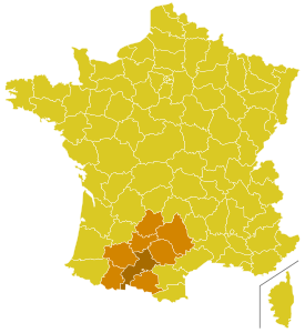 Karte der Kirchenprovinz Toulouse