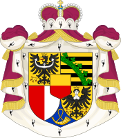 Fürst von Liechtenstein, arms with a mediatised Fürsten headpiece.