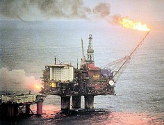 Oil production at the Statfjord oil field.