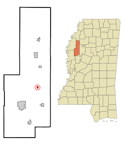 Location of Sunflower, Mississippi