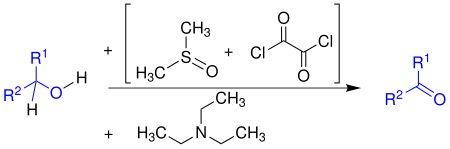 Reaktionsschema Swern-Oxidation
