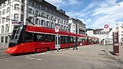 Stadler Tango light rail operating as S21 service at St. Gallen Marktplatz station