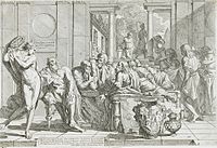 Pietro Testa: The Drunken Alcibiades Interrupting the Symposium (1648)