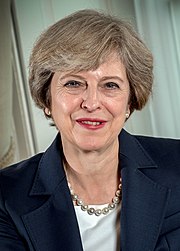 A close-up photograph of Theresa May