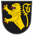 Stadt Bad Tölz In Schwarz ein halber, rot bewehrter goldener Löwe.