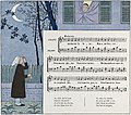 Image 2 Au Clair de la Lune Image: Louis-Maurice Boutet de Monvel Audio: Édouard-Léon Scott de Martinville "Au Clair de la Lune", a traditional French folk song, from a 1910s children's book. It is commonly taught to beginner students of various instruments. Listen to: An 1860 recording of the song, which is believed to be the oldest recognizable sound recording of a human voice in existence. More selected pictures