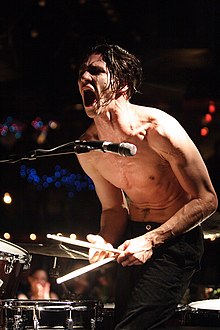 Viglione performing with The Dresden Dolls