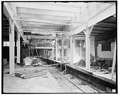 Black-and-white image of the station under construction in 1904