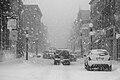 Downtown Saint-Hyacinthe during a blizzard