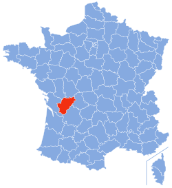Location of Charente in France