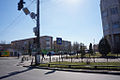 A street intersection in downtown Boryspil