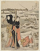 Eleventh month (Jūichi gatsu). Woodblock print from the series Twelve months of the southern quarter (Minami jūni ko) by Torii Kiyonaga, c. 1783