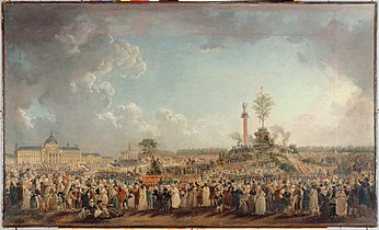 Painting of The Festival of the Supreme Being, June 8, 1794 (by Pierre-Antoine Demachy, 1794).