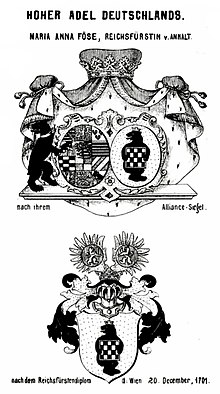 Wappen der Föhse, Fürstin von Anhalt