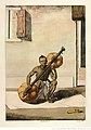 1808-1812. Illustration of a bīn, labeled "qaplious". At the time, the instrument illustrated was fretless; similar to the pinaka vina, it used a stick to slide on the string and choose notes.