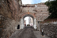 A later (probably British) gate cut through the southern Moorish city wall