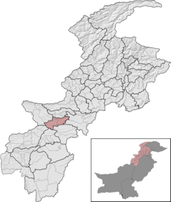 Hangu District (red) in Khyber Pakhtunkhwa