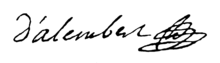 Unterschrift d’Alemberts