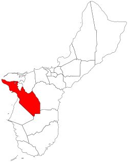 Location of Santa Rita within the Territory of Guam.