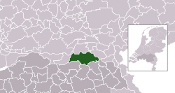 Highlighted position of Oss in a municipal map of North Brabant