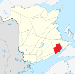 Location within New Brunswick