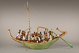 Model of a sailboat; 1981–1975 BC; painted wood, plaster, linen twine and linen fabric; length: 145 cm; Metropolitan Museum of Art