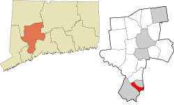 Derby's location within the Naugatuck Valley Planning Region and the state of Connecticut