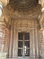 Porch entrance with ornate pillars and domical ceiling at Mahadeva Temple, Itagi