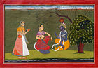 Bahsoli painting of Radha and Krishna in Discussion, c. 1730.