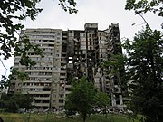 Building Damaged due to fighting. July 2022