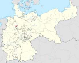 Lage des Fürstentums Schaumburg-Lippe im Deutschen Kaiserreich