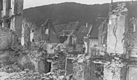 Thann in 1915 after German artillery bombardment.