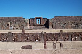 Tempelruinen in Tiahuanaco, Bolivien