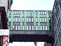 Historic Art Deco triple-deck skybridge over 32nd St that once connected the New York Gimbels flagship store with Saks-34th Street, also owned by the chain