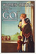 Women of Britain Say - "Go" - World War I British poster by the Parliamentary Recruiting Committee, art by E J Kealey (Restoration)