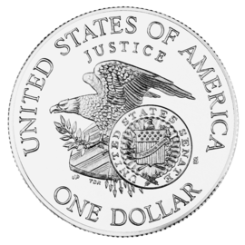 Robert F. Kennedy silver dollar reverse