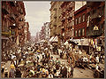 A photochrom of Mulberry Street in New York City, which shows the evocative coloration characteristic of the process. File:Mulberry Street NYC c1900 LOC 3g04637u edit.jpg is an FP. ~~~~