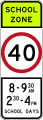 (R4-V106) 40 km/h Speed Limit School Zone (used in Victoria)