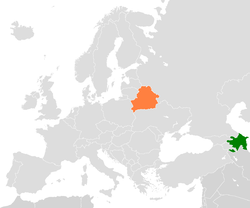 Map indicating locations of Azerbaijan and Belarus
