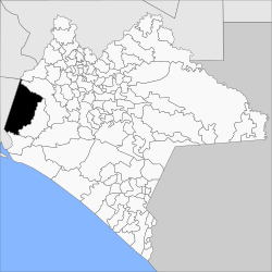 Location of Cintalapa in Chiapas