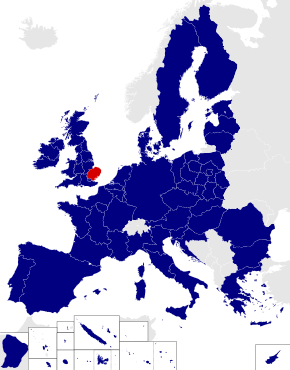 Map of the 2014 European Parliament constituencies with East of England highlighted in red