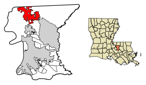 Location of Zachary in East Baton Rouge Parish, Louisiana