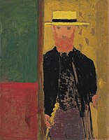 Self-portrait with cane and straw hat (1891–92)