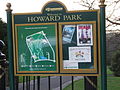 Notice board at the North Road entrance to Howard Park