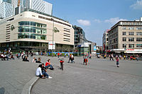 The Hauptwache plaza with the Kaufhof department store