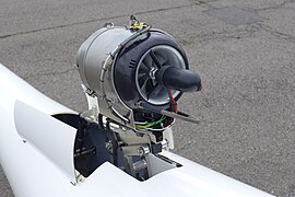 Small retractable jet engines are on some types such as this HPH Shark
