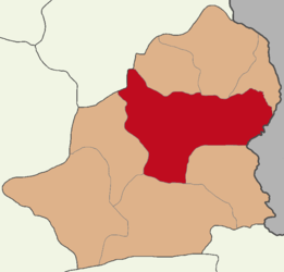 Map showing Kars District in Kars Province