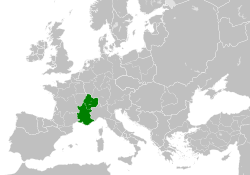 The Kingdom of Burgundy within Europe at the beginning of the 11th century