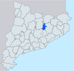 A map of Catalonia showing the Lluçanès location