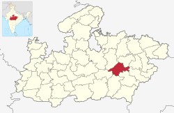 Location of Jabalpur district in Madhya Pradesh